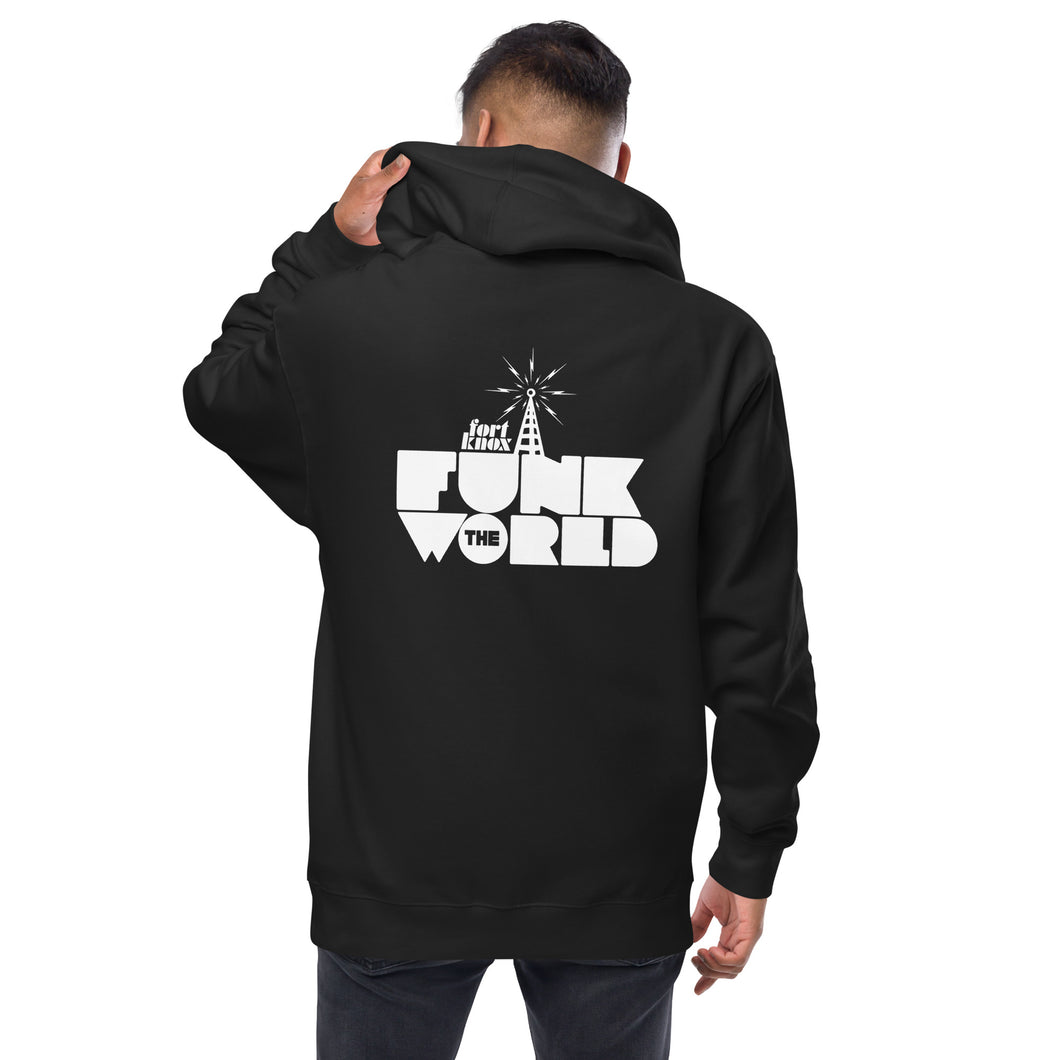 Funk the World fleece zip up hoodie